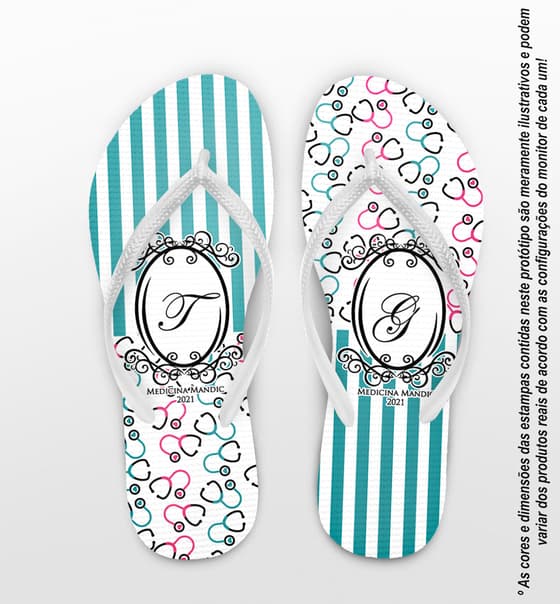 Chinelo Formatura Medicina Azul Personalizado COD 3099