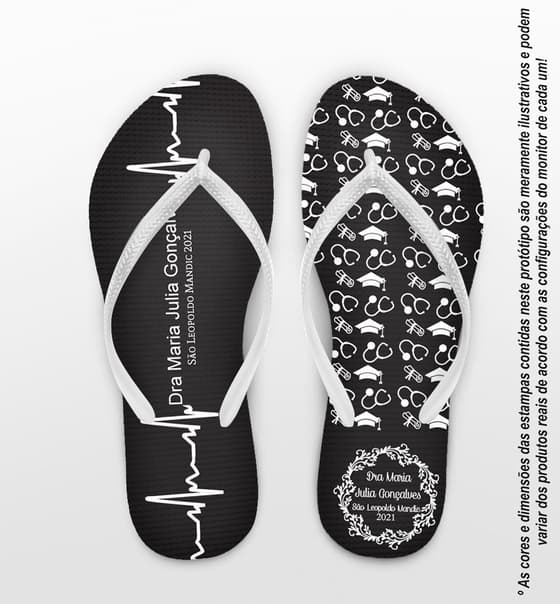 Chinelo Formatura Medicina Batimentos e Monograma COD 6121