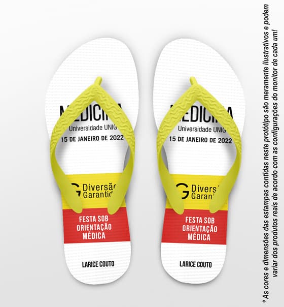 Chinelo Formatura Medicina, Bula Personalizado COD 3661