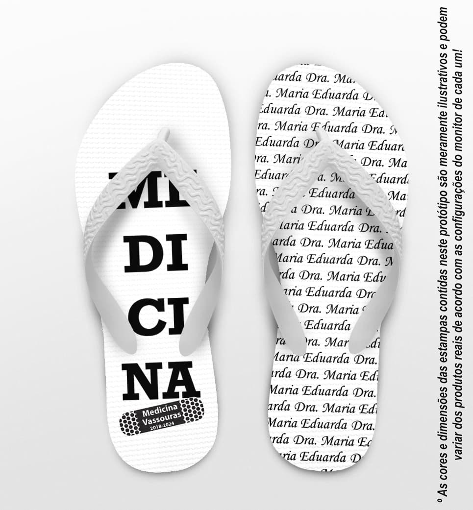 Chinelo Formatura Medicina Caricatura e Band aid Personalizado COD 5805