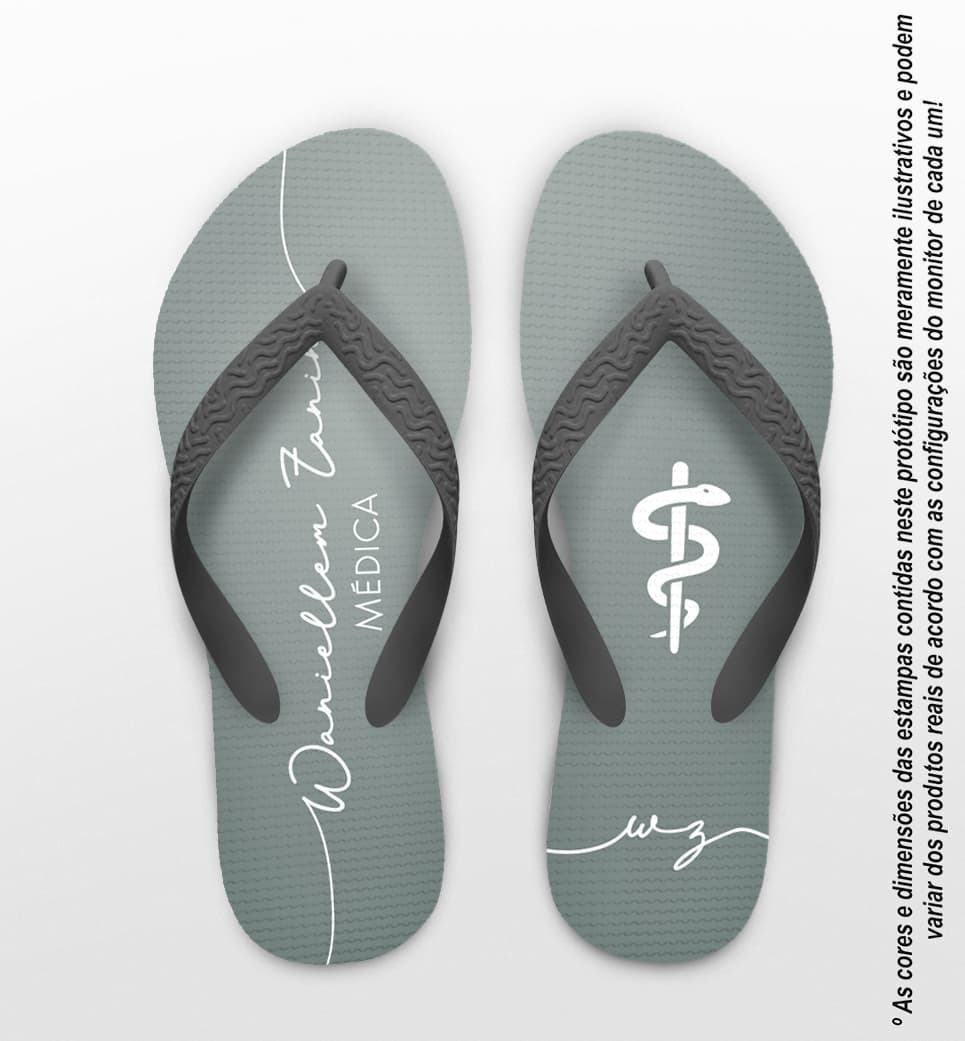 Chinelo Formatura Medicina Cinza Personalizado COD 12516