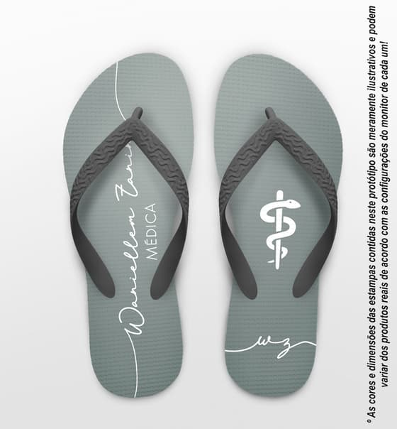 Chinelo Formatura Medicina Cinza Personalizado COD 12516