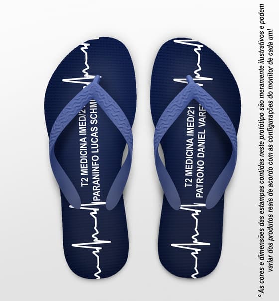 Chinelo Formatura Medicina Com Batimentos COD 6123