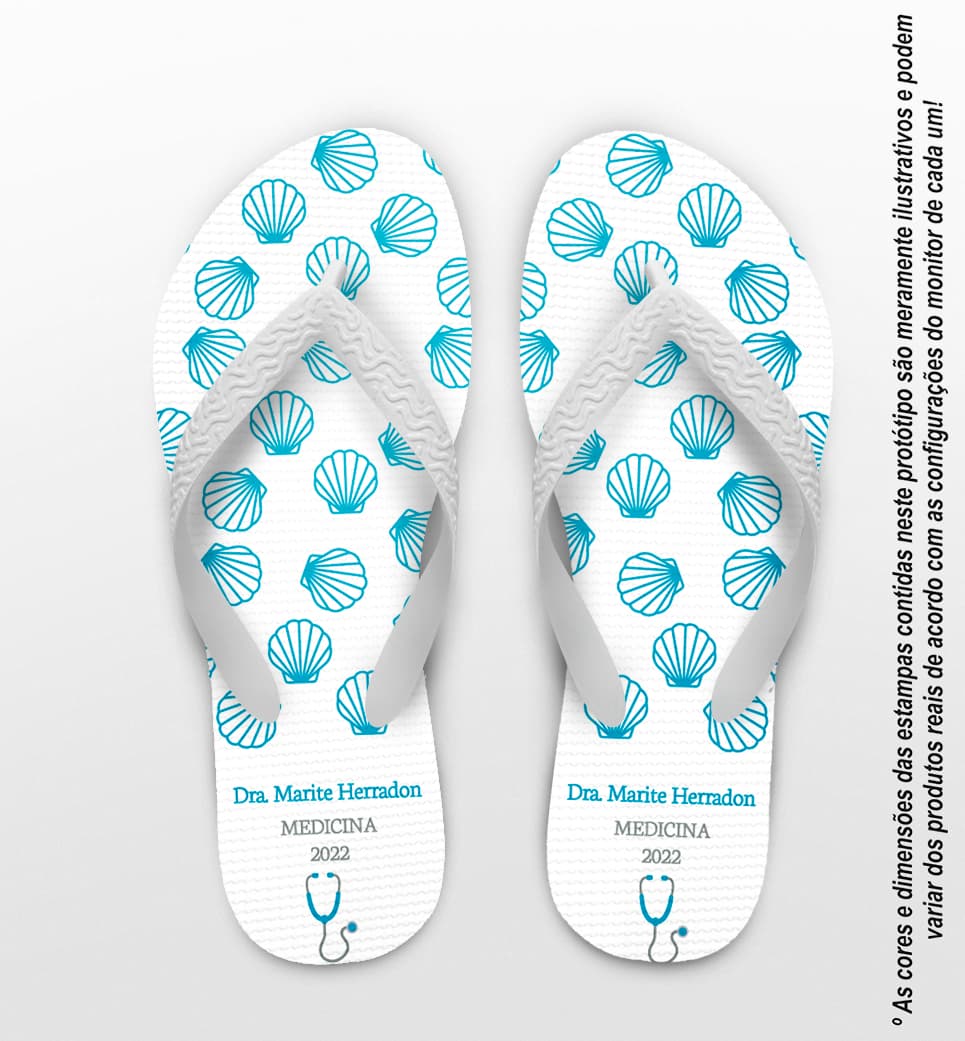 Chinelo Formatura Medicina Conchas Personalizado COD 12382