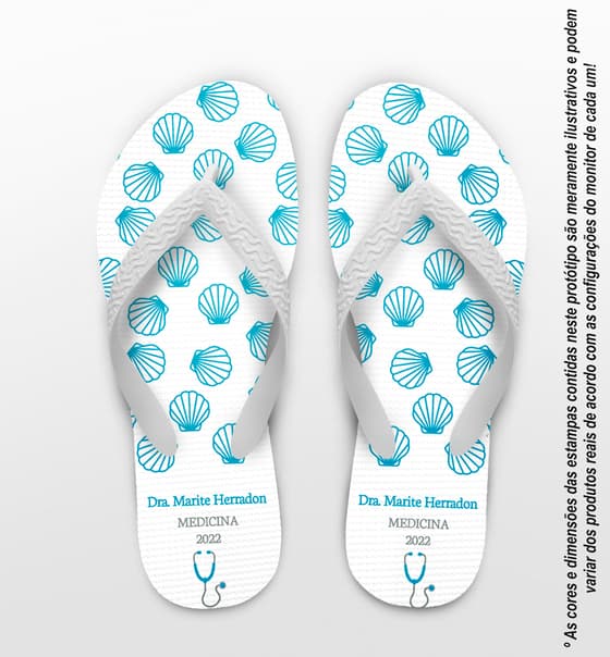 Chinelo Formatura Medicina Conchas Personalizado COD 12382