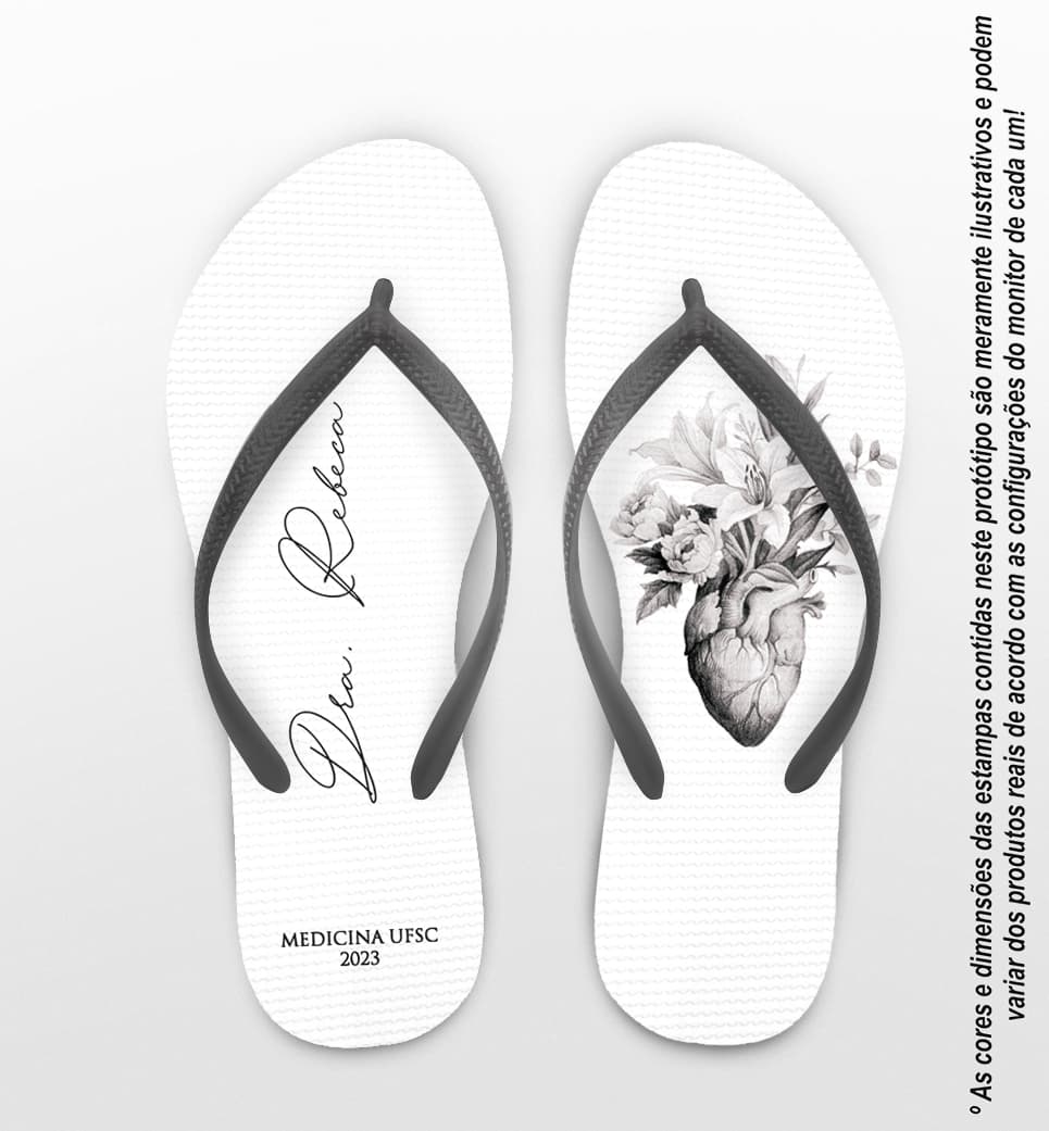 Chinelo Formatura Medicina Coração Personalizado COD 12384