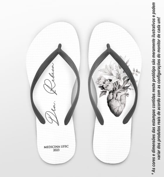 Chinelo Formatura Medicina Coração Personalizado COD 12384