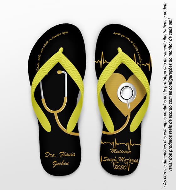 Chinelo Formatura Medicina Coração Personalizado COD 3105