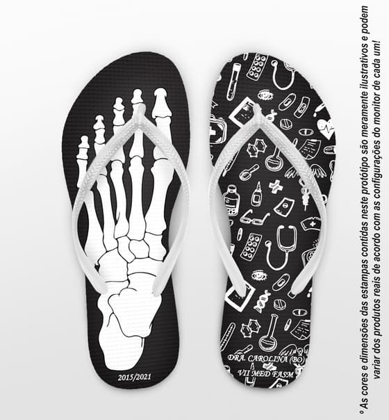 Chinelo Formatura Medicina, Esqueleto Personalizado COD 5230