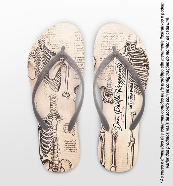 Chinelo Formatura Medicina Esqueleto Personalizado COD 10354