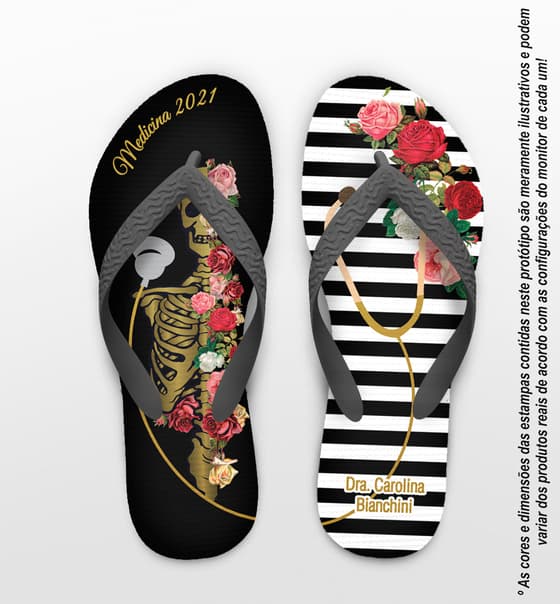 Chinelo Formatura Medicina Esqueleto Personalizado COD 10882