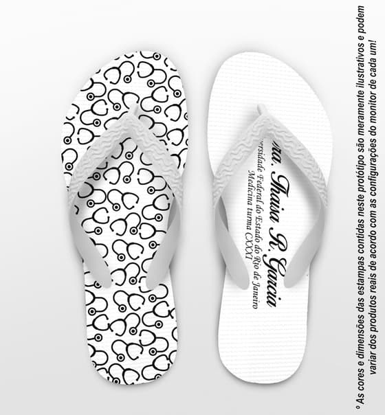 Chinelo Formatura Medicina Esteto Fundo Branco Personalizado COD 5784