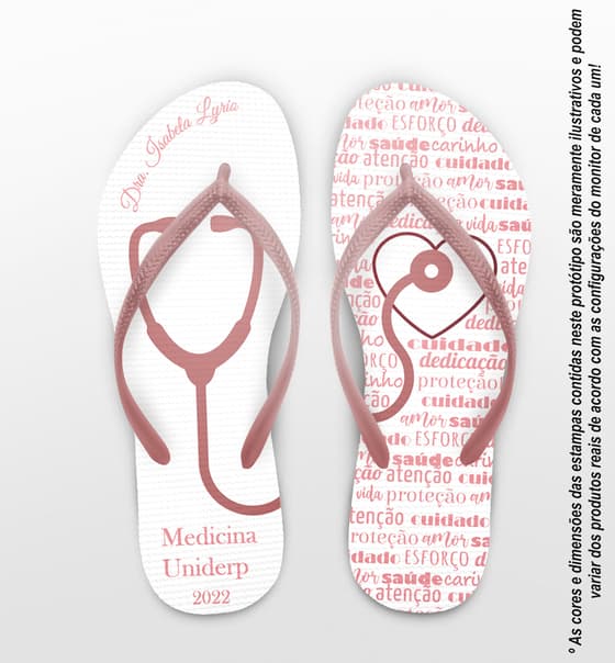 Chinelo Formatura Medicina Esteto Personalizado COD 10864