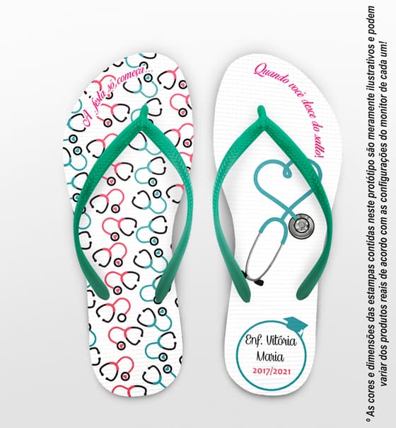 Chinelo Formatura Medicina Estetos com Brasão Personalizado COD 5798
