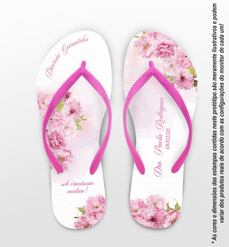 Chinelo Formatura Medicina Floral Personalizado COD 12768