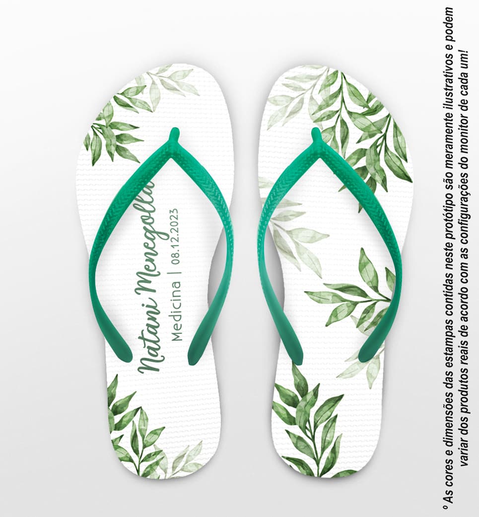 Chinelo Formatura Medicina Folhagem Personalizado COD 12540