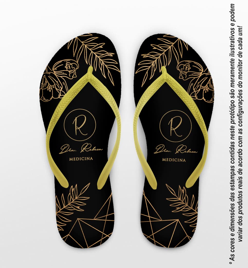 Chinelo Formatura Medicina Folhas Personalizado COD 12381