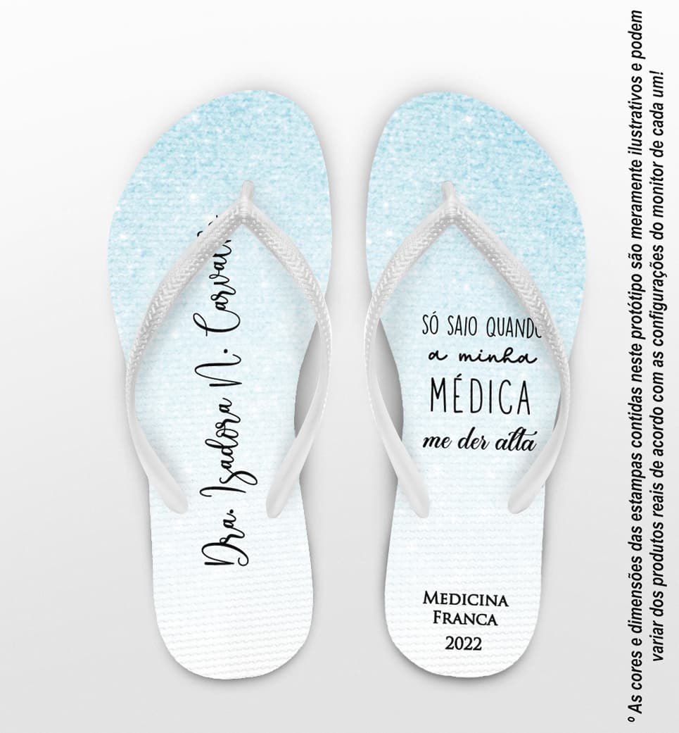 Chinelo Formatura Medicina Glitter Personalizado COD 12385