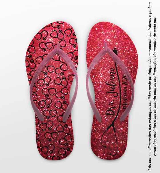 Chinelo Formatura Medicina Glitter Personalizado COD 9575