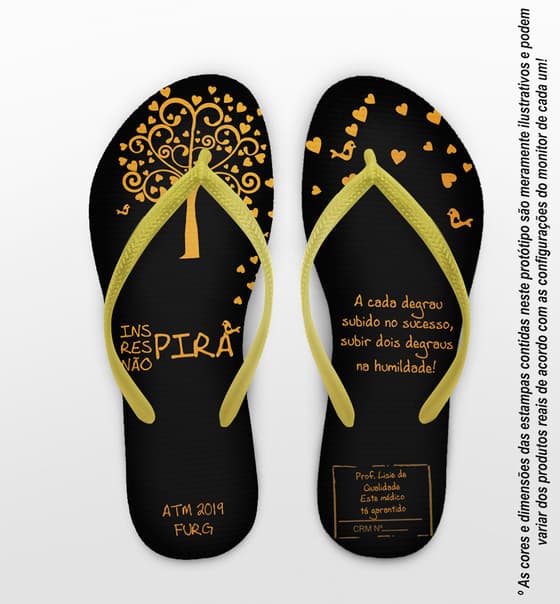 Chinelo Formatura Medicina, Inspira, Respira, Não pira Personalizado COD 4016