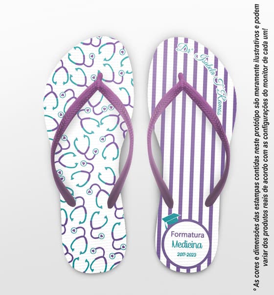 Chinelo Formatura Medicina Lilás - Personalizado COD 3078