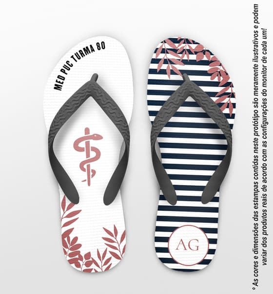 Chinelo Formatura Medicina Listras Personalizado COD 10868