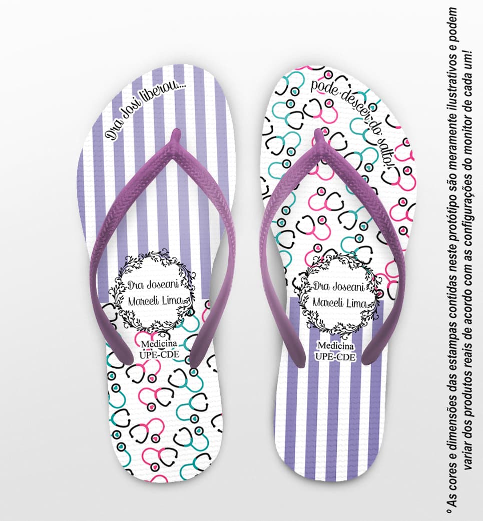 Chinelo Formatura Medicina Listras Personalizado - COD 2870