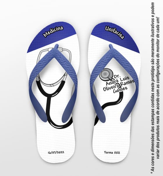 Chinelo Formatura Medicina Masculino - Personalizado COD 3077