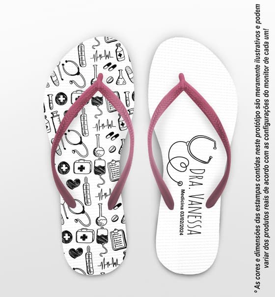 Chinelo Formatura Medicina, Médica - Personalizado COD 3071