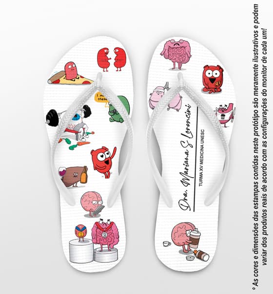 Chinelo Formatura Medicina Órgãos Cute Personalizado COD 12762