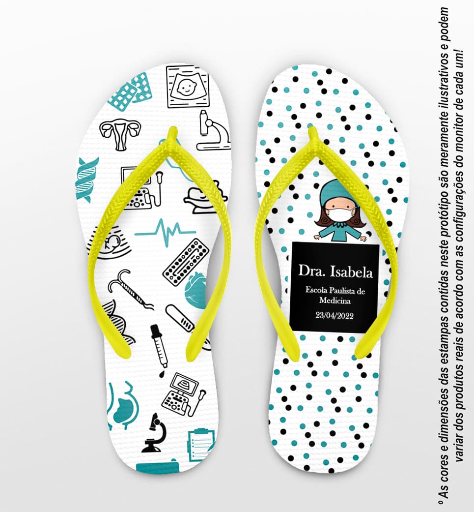 Chinelo Formatura Medicina Personalizado COD 10883