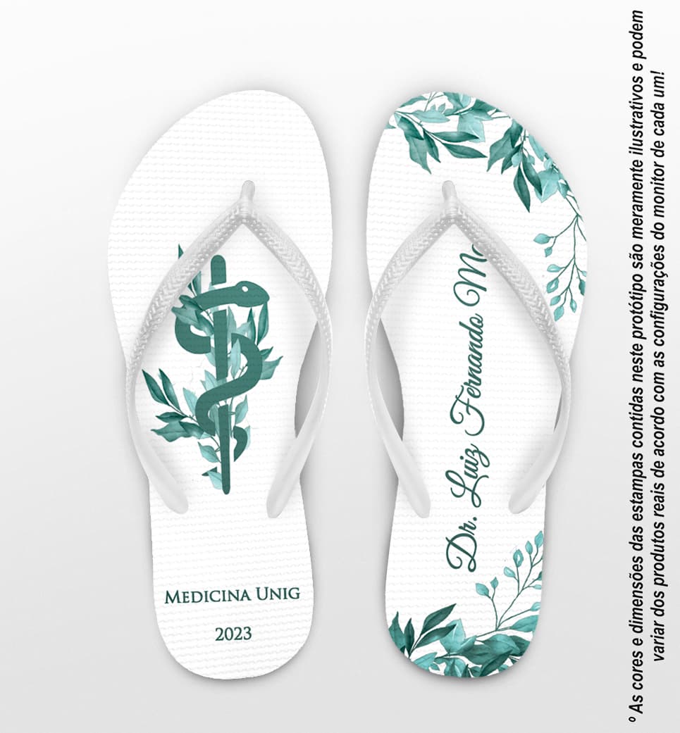 Chinelo Formatura Medicina Personalizado COD 12387