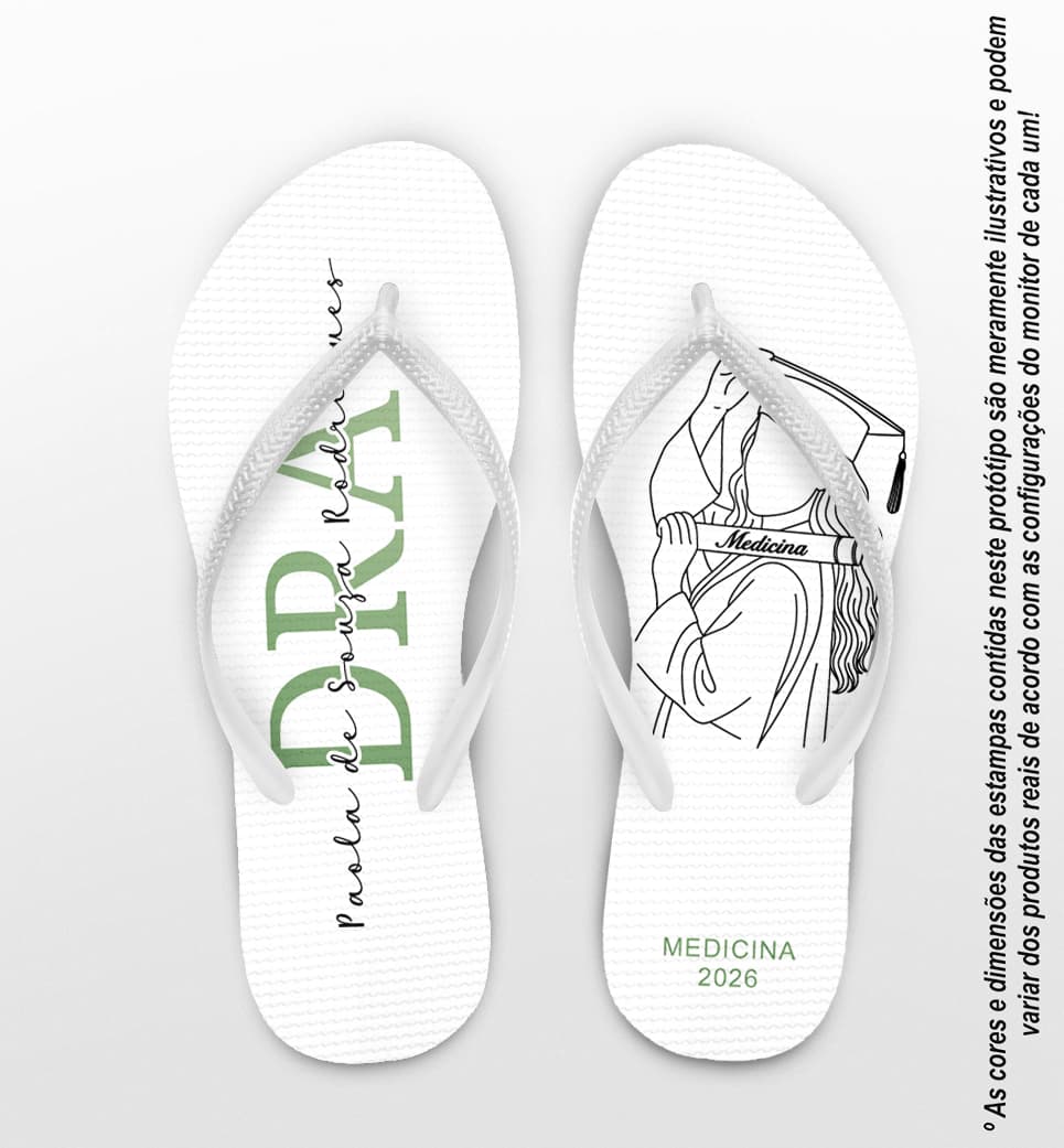Chinelo Formatura Medicina Personalizado COD 12827