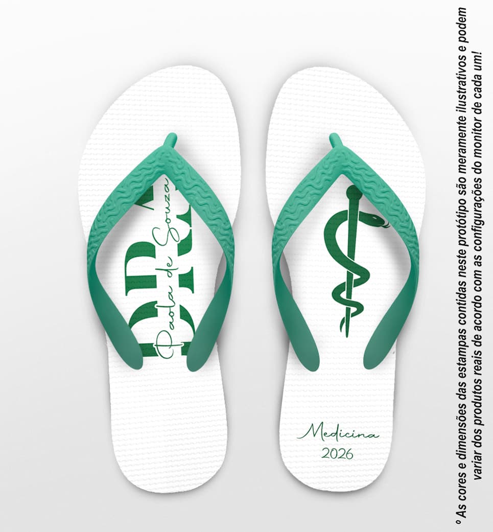 Chinelo Formatura Medicina Personalizado COD 12830