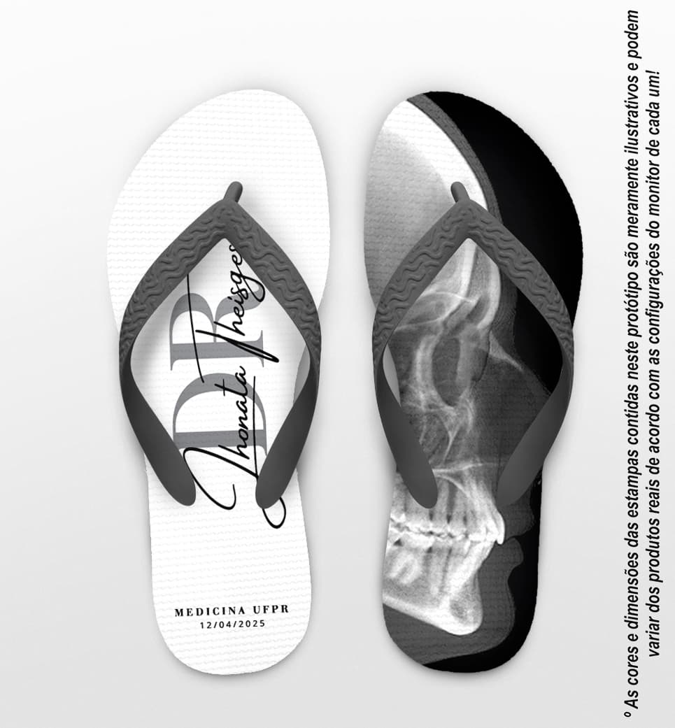 Chinelo Formatura Medicina Silhueta Crânio Personalizado COD 12782
