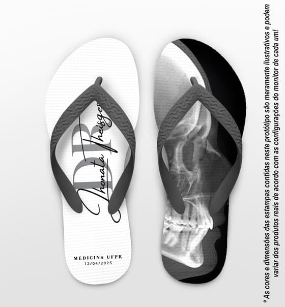 Chinelo Formatura Medicina Silhueta Crânio Personalizado COD 12782
