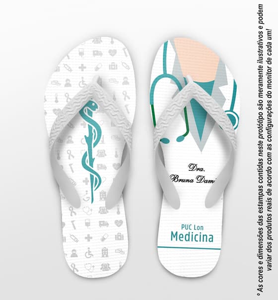 Chinelo Formatura Medicina Tiffany Personalizado COD 10615