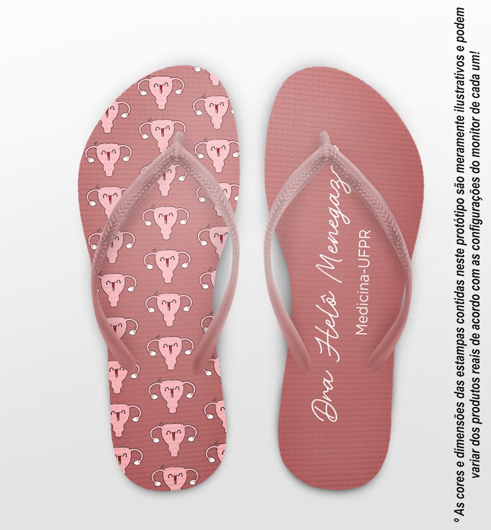 Chinelo Formatura Medicina Útero Personalizado COD 10856