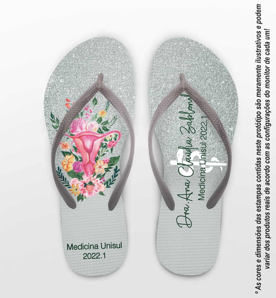 Chinelo Formatura Medicina Útero Personalizado COD 10858