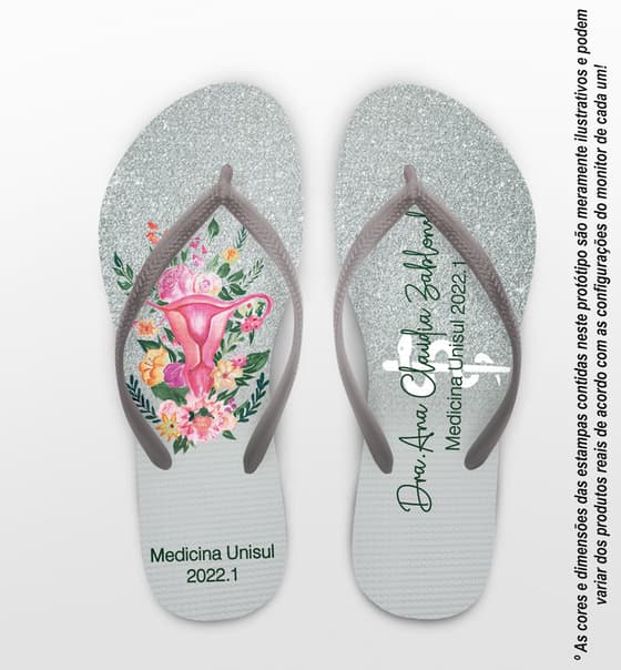 Chinelo Formatura Medicina Útero Personalizado COD 10858