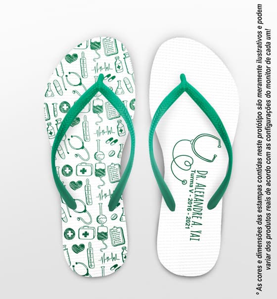 Chinelo Formatura Medicina Verde Personalizado COD 4025