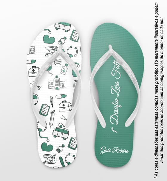 Chinelo Formatura Medicina Verde Personalizado COD 8038