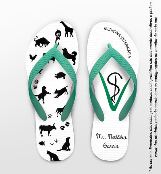 Chinelo Formatura Medicina Veterinária Animais e Logo Personalizado COD 5836