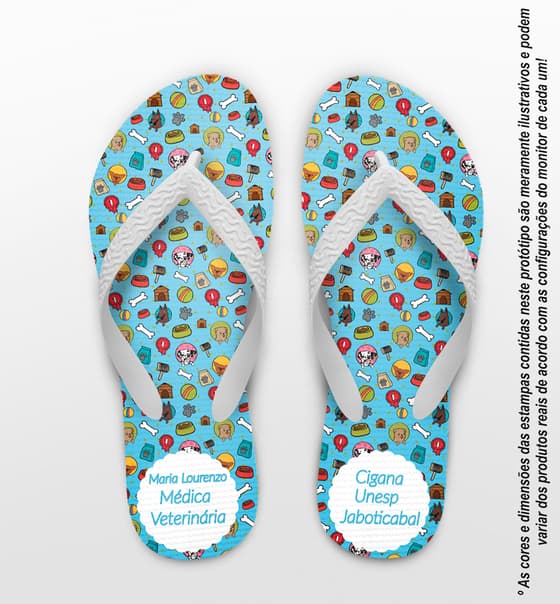 Chinelo Formatura Medicina Veterinária Azul COD 6081