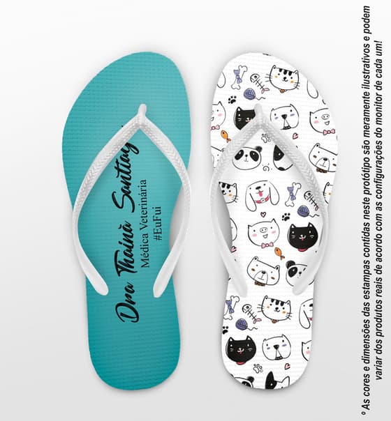 Chinelo Formatura Medicina Veterinária Cães e Gatos Personalizado COD 10371