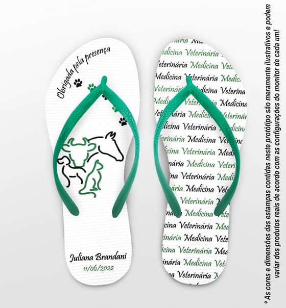 Chinelo Formatura Medicina Veterinária Personalizado COD 5218