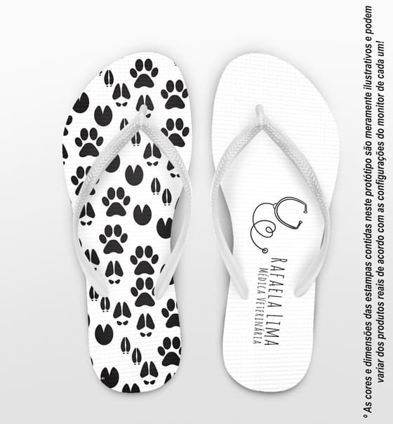 Chinelo Formatura Medicina Veterinaria Esteto e Pegadas Personalizado COD 5834