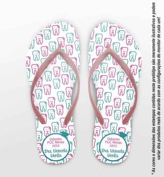 Chinelo Formatura Odontologia, Dentes Personalizado COD 4096