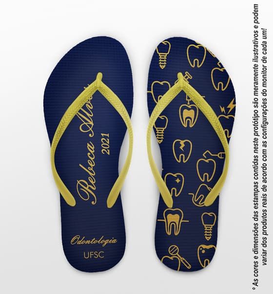 Chinelo Formatura Odontologia Dentes Personalizado COD 10619