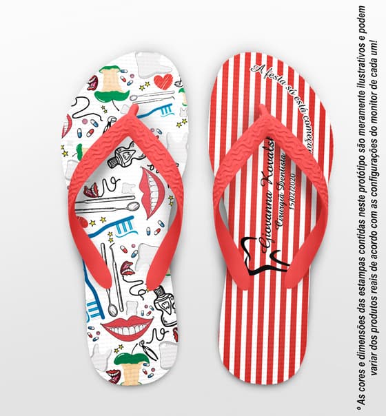 Chinelo Formatura Odontologia, Listras Personalizado COD 5148